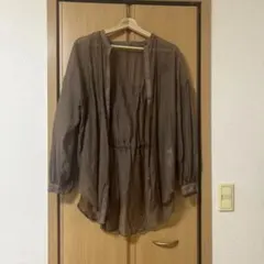 Discoat シアーシャツ ロングブラウス ブラウン レディース 羽織り