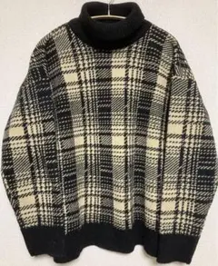 Diosfront チェック柄タートルネックセーター