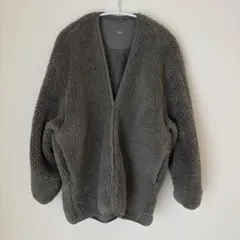 ユニクロ ボアジャケット カーディガン グレー 【S】