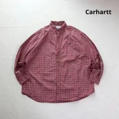 Carhartt チェックシャツ XL 赤 ビックサイズ 長袖 襤褸