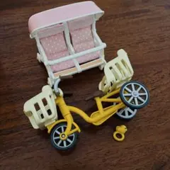 シルバニアファミリーふたり乗りベビーカーと三人乗り自転車セット