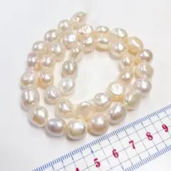 p267 淡水パール バロック ナチュラルオレンジ 1連