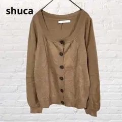shuca♡シュカ ウール混 長袖カーディガン 羽織 ブラウン M古着
