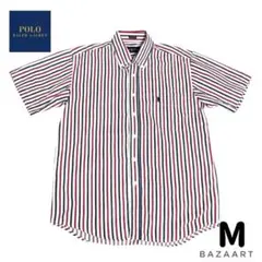 90s ラルフローレン 半袖BDシャツ マルチストライプ トリコロール Mポニーのサムネイル