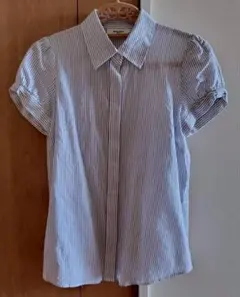 半袖シャツ コットン100 襟付き ワイシャツ S レディース シャツ スーツ