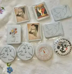 【新品未開封含】ピカソ 缶バッジ 7種8個セット(2個おまけ付、計10個)