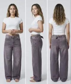 BDG Urban Outfitters ワイドデニムパンツ　紫のサムネイル