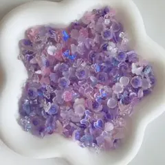 【50個】パープルピンク素材mix　ネイルパーツ　デコパーツ　まとめ売り　クリア