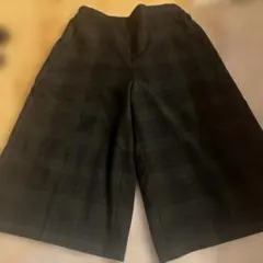 ユニクロ　ダークグリーンチェック ガウチョパンツ Sサイズ