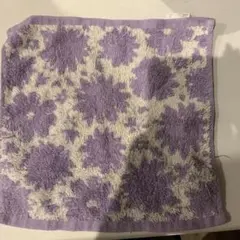 花柄タオルハンカチ 紫と白