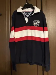 TOMMY HILFIGER ラガーシャツ Mサイズ ネイビー/ホワイト/レッド