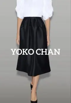 7/5迄❣️】YOKO CHAN タックギャザーミディスカート ブラック 40