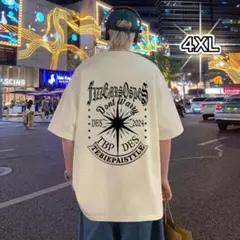 Tシャツ　ユニセックス　綿100％ ストリート系　バックプリント　韓国　Y2K
