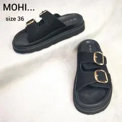 MOHI... モヒ サンダル 厚底 レザー ブラック サイズ36のサムネイル