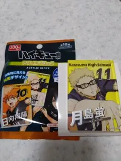 ハイキュー！！　ダイソー　アクリルブロック　月島蛍