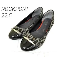 ROCKPORTロックポート グレー系ヒョウ柄フラット パンプスエナメル22.5のサムネイル