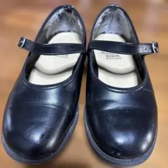 黒いフォーマルシューズ ストラップ付き　18センチ