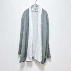 無印良品 カーディガン グレー M ミドル丈 シルク混 羽織り