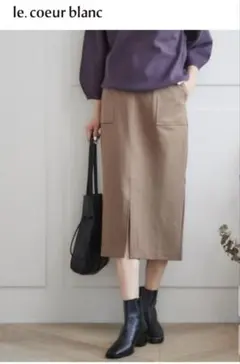 le.coeur blanc　タイトスカート　ベージュ