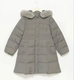 グレー フード付きダウンコート L (160)