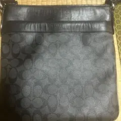 COACH ブラックレザー ショルダーバッグ