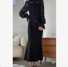 FILLOU レースドッキングマーメイドワンピース　ブラック　M◆7273