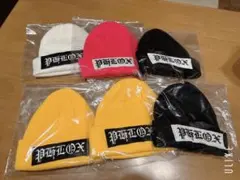 カラフル ロゴ入り ニット帽 6点セット