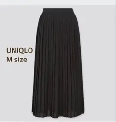 UNIQLO シフォンプリーツロングスカート　M ブラック プリーツスカート
