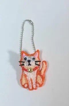 オレンジ猫型キーホルダー
