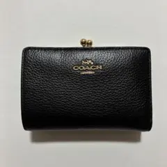 美品】大人気 入手困難 COACH コーチ がま口 キスロック レザー 黒