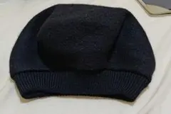 フリース黒ベレー帽 フリーサイズ