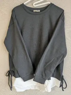 ダークグレー 長袖 トップス Lサイズ