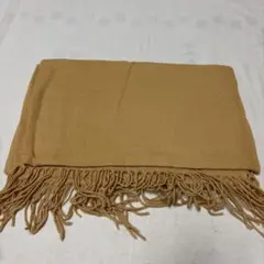 ⭐️断捨離中⭐️ 美品　ベージュ 黄色系　フリンジ付きストール