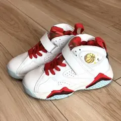 ハイカットスニーカー/白×赤/18cm/18.5cm/19cm/19.5cm