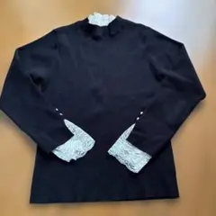 Té chichi レース付き黒ニット長袖