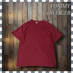 90's フラッグタグ トミーヒルフィガー 刺繍ロゴTシャツS