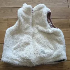 ボアベスト フリース アウター 80 90 ファーベスト リバーシブル　シンプル