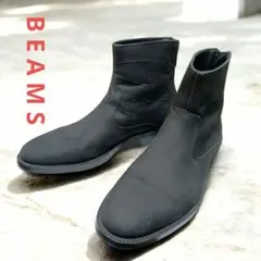 BEAMS ビームス ヌバック スエードブーツ 40 25.5 黒 ジップアップ