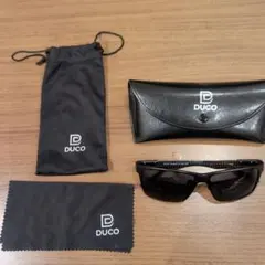 DUCO メンズ サングラス ブラック 専用ケース付き
