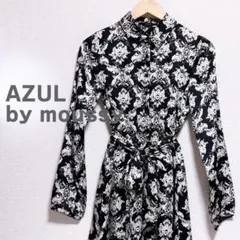 AZUL by moussy アズール　ミニ　シャツ　ワンピース　ボタニカル　黒のサムネイル