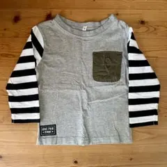 ONE PAR HOMME 長袖カットソー 95cm グレー ボーダーのサムネイル