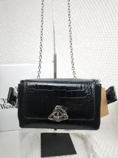 Vivienne Westwood ブラック クロコダイル風ショルダーバッグ