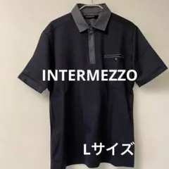 INTERMEZZO ブラック半袖ポロシャツ　綿　ポリエステル　Lサイズのサムネイル