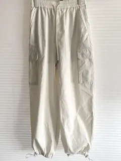 GU テックパラシュートパンツ　白　S