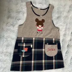 クマ刺繍付きエプロン Jackie