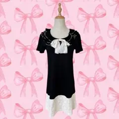 y2k 姫ギャル 姫ロリ リボン フリル レース ワンピース