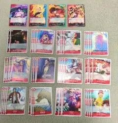 【まとめ売り】ワンピース カードゲーム 赤　デッキパーツ　50枚セット
