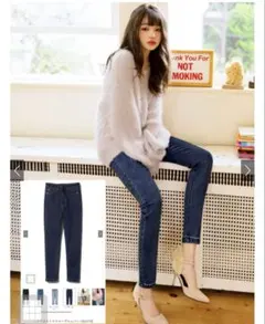 GRL ハイウエストスキニーデニムパンツ[cu110] インディゴ
