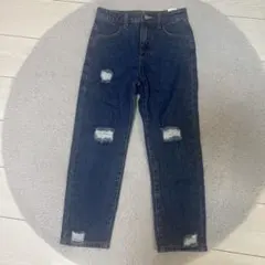 シーイン　ダメージデニムパンツ ダークブルー　120