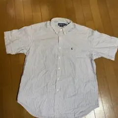 Ralph Laurenラルフローレンシアサッカー半袖シャツストライプBLAKE